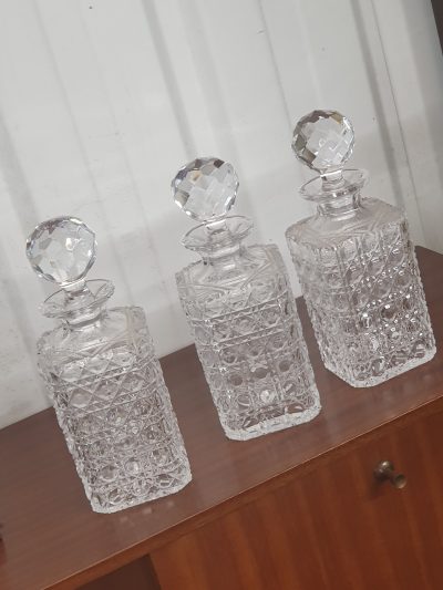 Antique 1930's Tantalus Three Bottle Set - Image 3