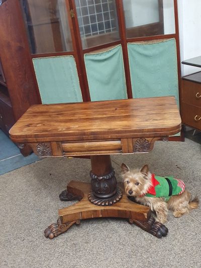 Antique Rosewood Card Games Table - Image 7