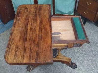 Antique Rosewood Card Games Table - Image 4