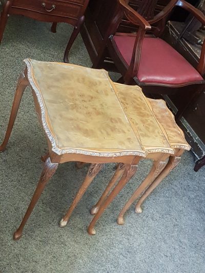Antique 1930's Walnut Nest of Tables - Image 7
