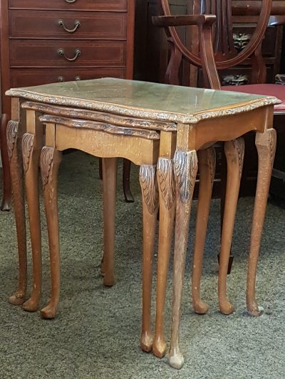 Antique 1930's Walnut Nest of Tables - Image 8