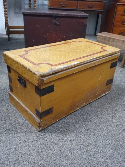 Small Antique Victorian Pine Chest Table - Image 8