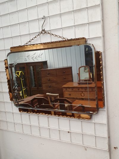 Art Deco Peach Edged Mirror - Image 6