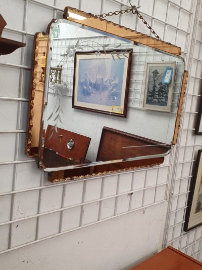 Art Deco Peach Edged Mirror - Image 5