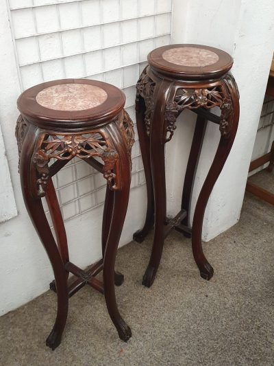 Antique Pair of Chinese Display Stands - Image 2