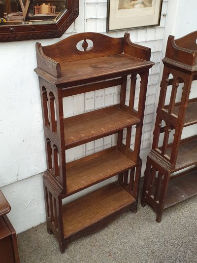 Pair of Antique Arts & Crafts Oak Bookcase Shelves - Image 4