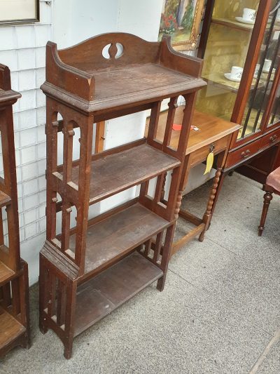 Pair of Antique Arts & Crafts Oak Bookcase Shelves - Image 3