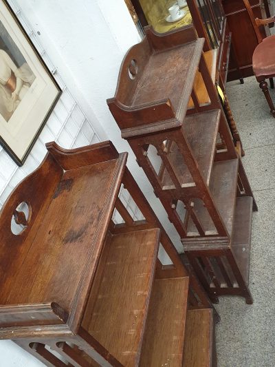 Pair of Antique Arts & Crafts Oak Bookcase Shelves - Image 5