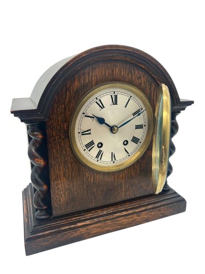 Lovely English Oak Case Astral Mantel Clock – 8 Day gong striking Clock - Image 9