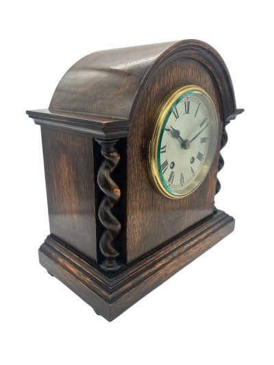 Lovely English Oak Case Astral Mantel Clock – 8 Day gong striking Clock - Image 8