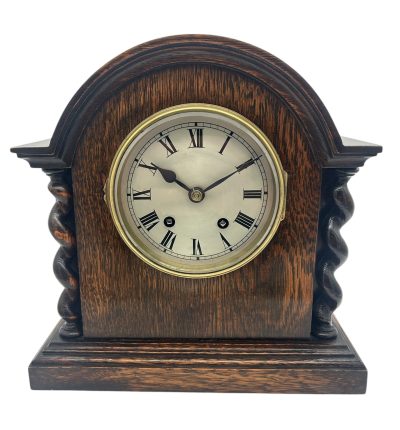 Lovely English Oak Case Astral Mantel Clock – 8 Day gong striking Clock - Image 2