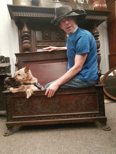Antique Hall Seat Bench - Image 2
