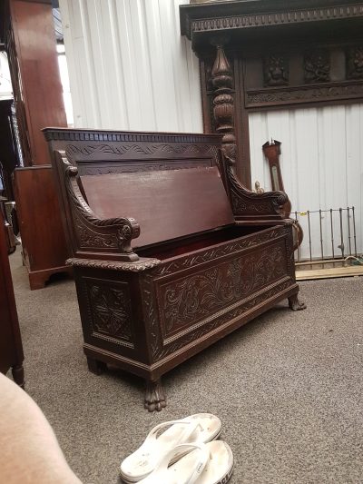 Antique Hall Seat Bench - Image 5