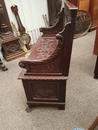 Antique Hall Seat Bench - Image 3