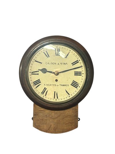 Stunning Antique English fusee drop dial wall clock – ca1890 - Image 7