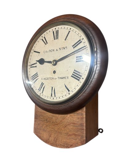 Stunning Antique English fusee drop dial wall clock – ca1890 - Image 5
