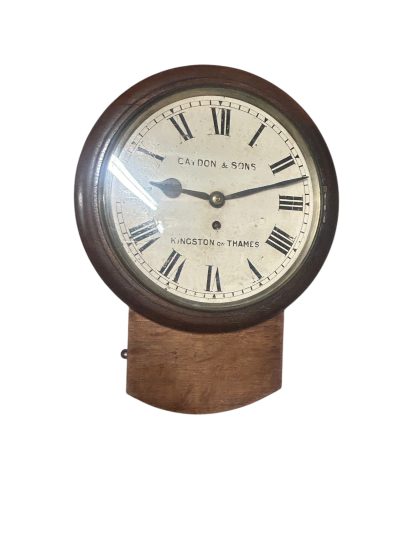 Stunning Antique English fusee drop dial wall clock – ca1890 - Image 4