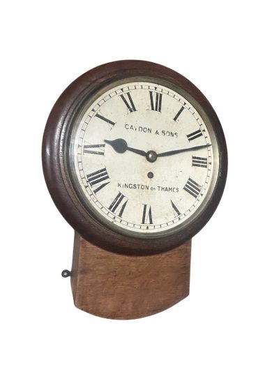 Stunning Antique English fusee drop dial wall clock – ca1890 - Image 3