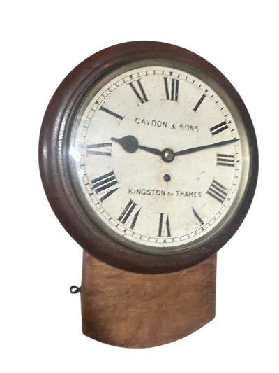 Stunning Antique English fusee drop dial wall clock – ca1890 - Image 2