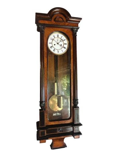 Fabulous Gustav becker Vienna twin Weight Wall clock -  ca1890 - Image 5