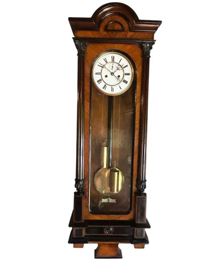 Fabulous Gustav becker Vienna twin Weight Wall clock -  ca1890 - Image 4