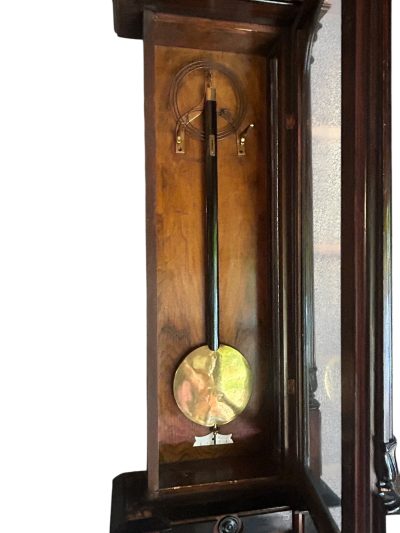 Amazing Rare maple eye Walnut Vienna Regulator Clock – Ca 1880 - Image 13