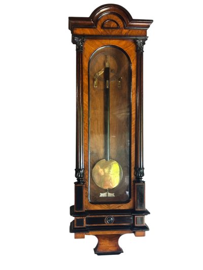 Amazing Rare maple eye Walnut Vienna Regulator Clock – Ca 1880 - Image 12