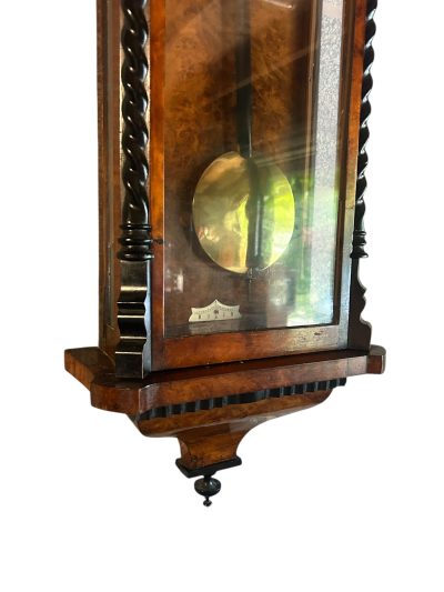 Amazing Rare maple eye Walnut Vienna Regulator Clock – Ca 1880 - Image 10