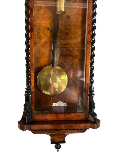 Amazing Rare maple eye Walnut Vienna Regulator Clock – Ca 1880 - Image 7