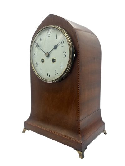 Antique 8 day inlaid case Mantel clock – ca 1905 - Image 2