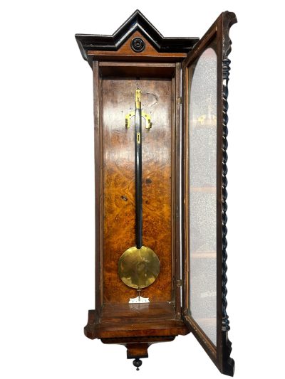 Amazing Rare maple eye Walnut Vienna Regulator Clock – Ca 1880 - Image 5