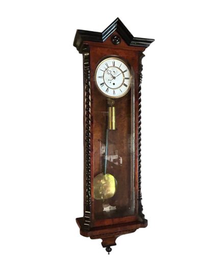 Amazing Rare maple eye Walnut Vienna Regulator Clock – Ca 1880 - Image 2