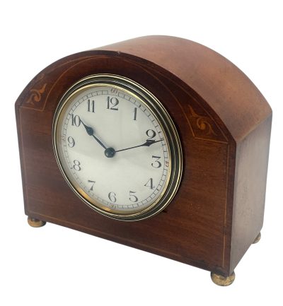 Charming Antique 8 day inlaid cased french Mantel clock – ca 1910 - Image 8