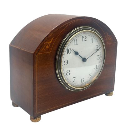 Charming Antique 8 day inlaid cased french Mantel clock – ca 1910 - Image 5
