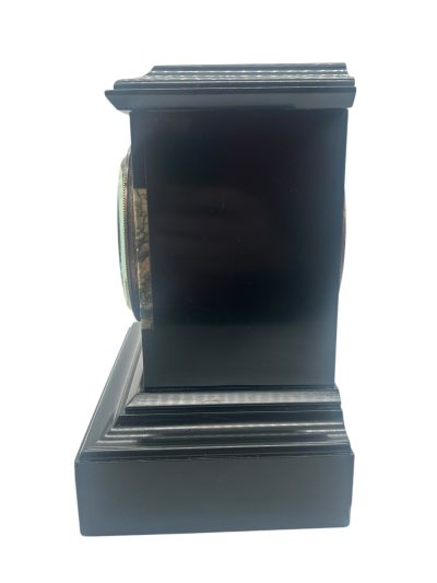 Incredible Antique Slate & Green Marble 8-Day Mantel Clock - C1870 - Image 11