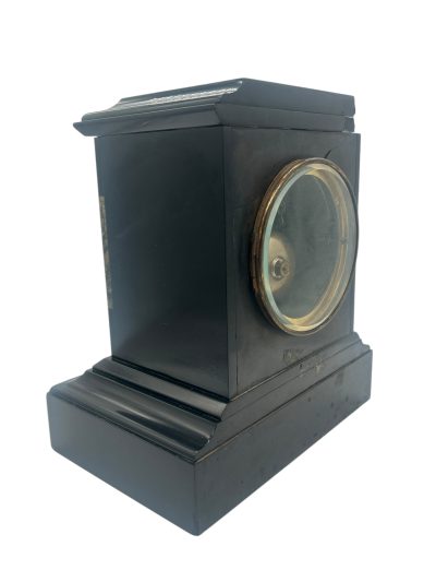 Incredible Antique Slate & Green Marble 8-Day Mantel Clock - C1870 - Image 9
