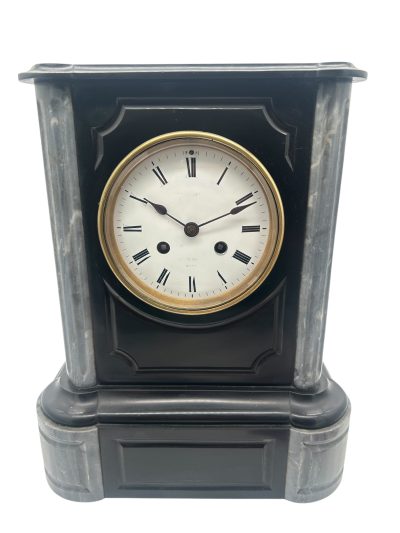 Lovely Slate & marble Mantel Clock – ca1880 - Image 8