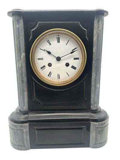 Lovely Slate & marble Mantel Clock – ca1880 - Image 7
