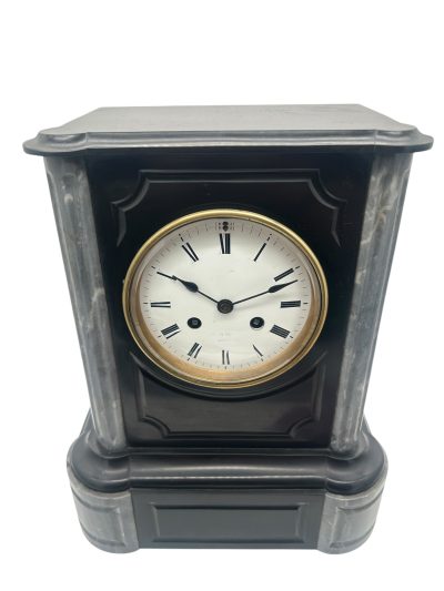 Lovely Slate & marble Mantel Clock – ca1880 - Image 6