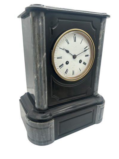Lovely Slate & marble Mantel Clock – ca1880 - Image 4