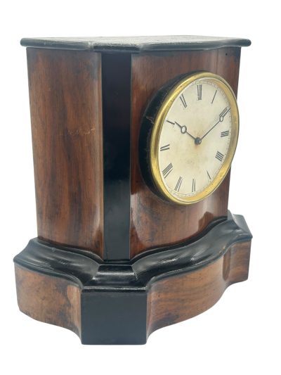 Exquisite Antique Brevet walnut & Ebony 8 day Mantel Clock Circa 1850 - Image 4