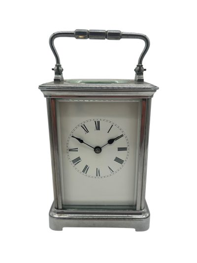 Fabulous antique  French Chrome plated Carriage Clock – ca1880 - Image 2