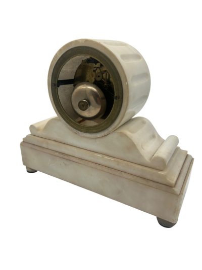 Wonderful French White Alabaster Mantel clock – ca1870 - Image 6