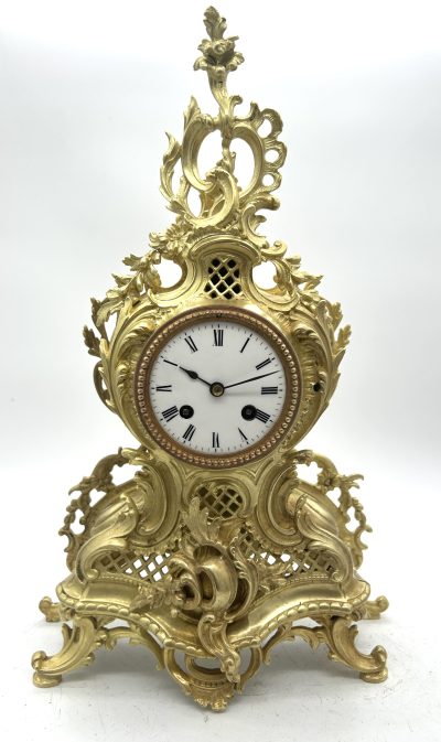 Antique French bronze ormolu 8 day mantel clock -ca 1870 - Image 11
