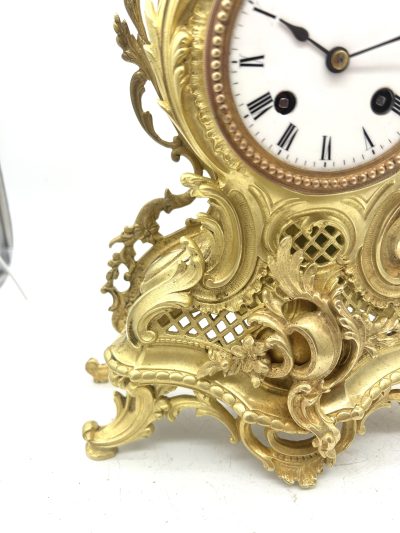 Antique French bronze ormolu 8 day mantel clock -ca 1870 - Image 10
