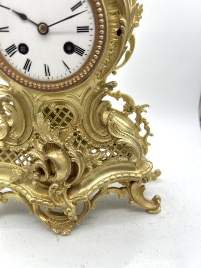 Antique French bronze ormolu 8 day mantel clock -ca 1870 - Image 9