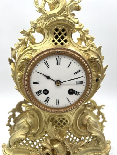 Antique French bronze ormolu 8 day mantel clock -ca 1870 - Image 8