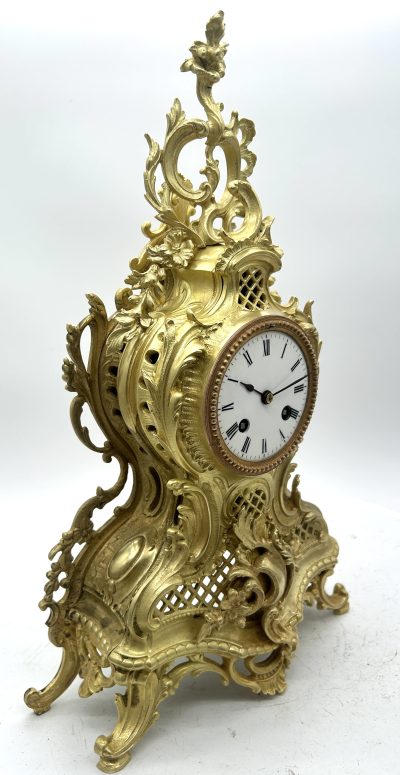 Antique French bronze ormolu 8 day mantel clock -ca 1870 - Image 6