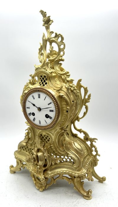 Antique French bronze ormolu 8 day mantel clock -ca 1870 - Image 5