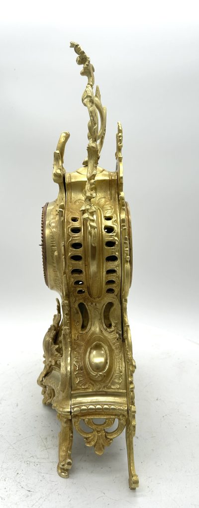 Antique French bronze ormolu 8 day mantel clock -ca 1870 - Image 4